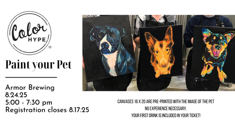 8/24 Armor Brewing Co. Allen, TX - Paint your Pet