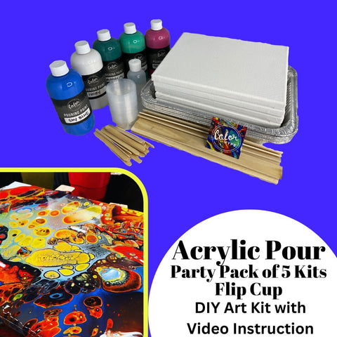 Acrylic Pouring Kits - Party Pack of 5 Kits