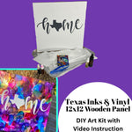 Texas "Home" Inks and Vinyl DIY Art Kit - 12x12 Board