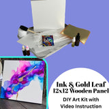Inks and Gold Leaf DIY Art Project - 12x12 Board