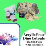 Dipped Acrylic Pour Kit DIY - Dinosaur Cutouts